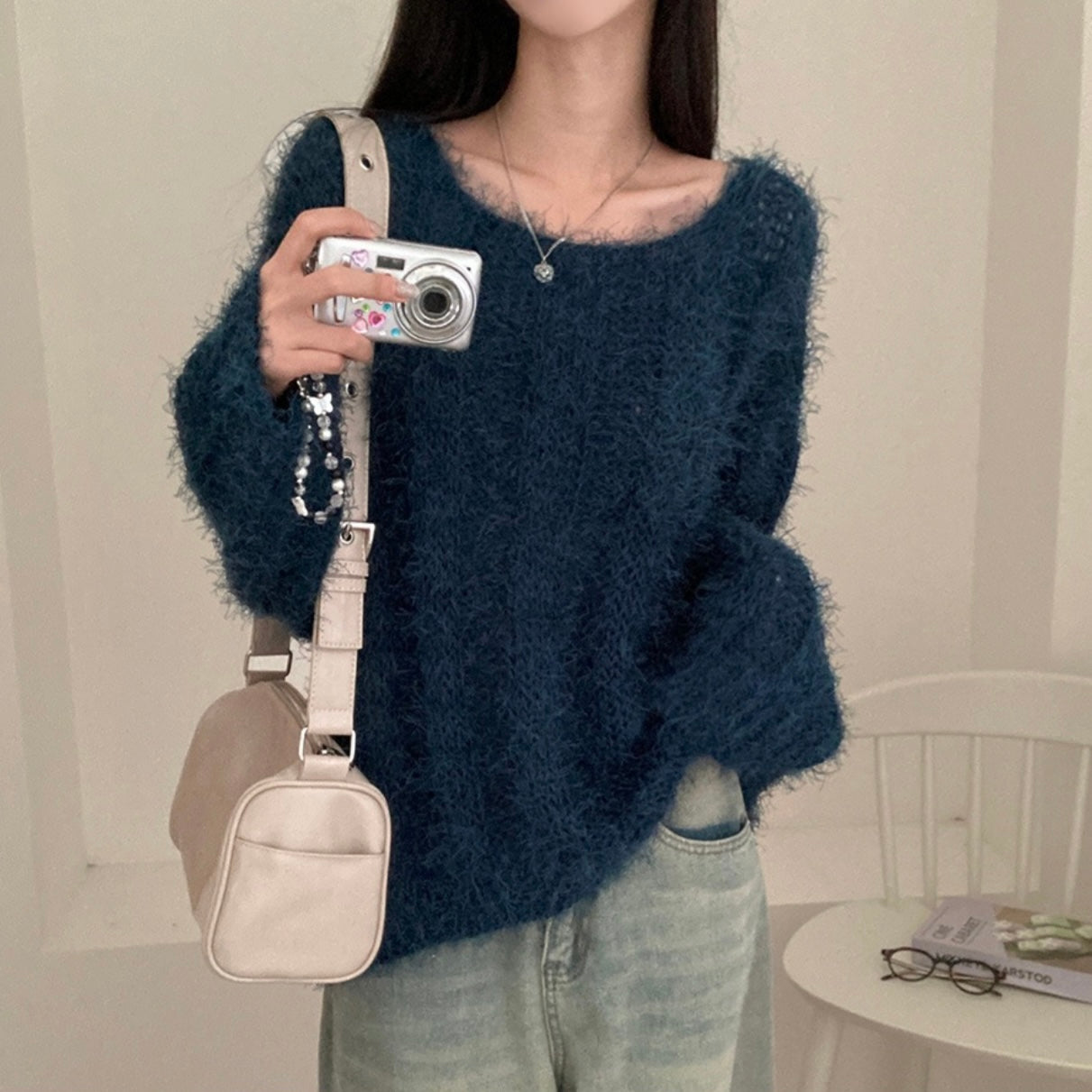 Angora loose fit knit