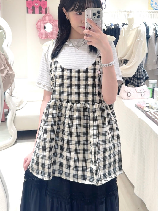 【新品速遞🐈‍⬛】娃娃領格紋背心套裝