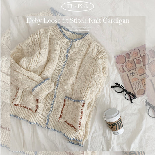 Loose fit stitch cable Cardigan