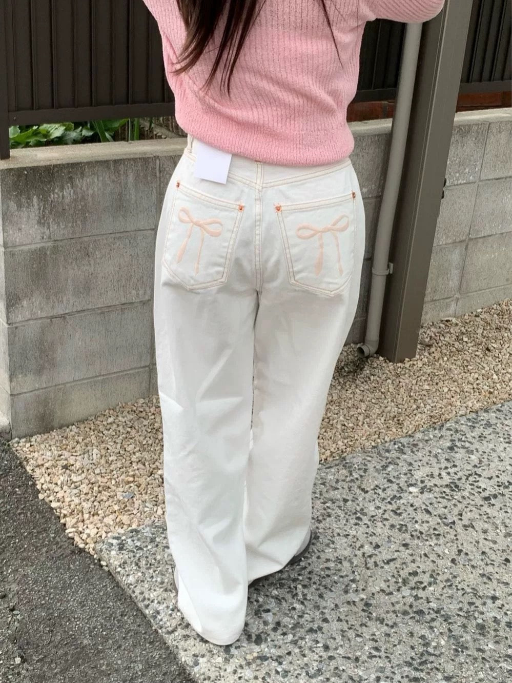 【店主自留🧸~】ribbon wide cotton pants