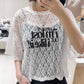 韓系字母蕾絲圓領短tee