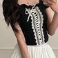 Ribbon corset puffed tee