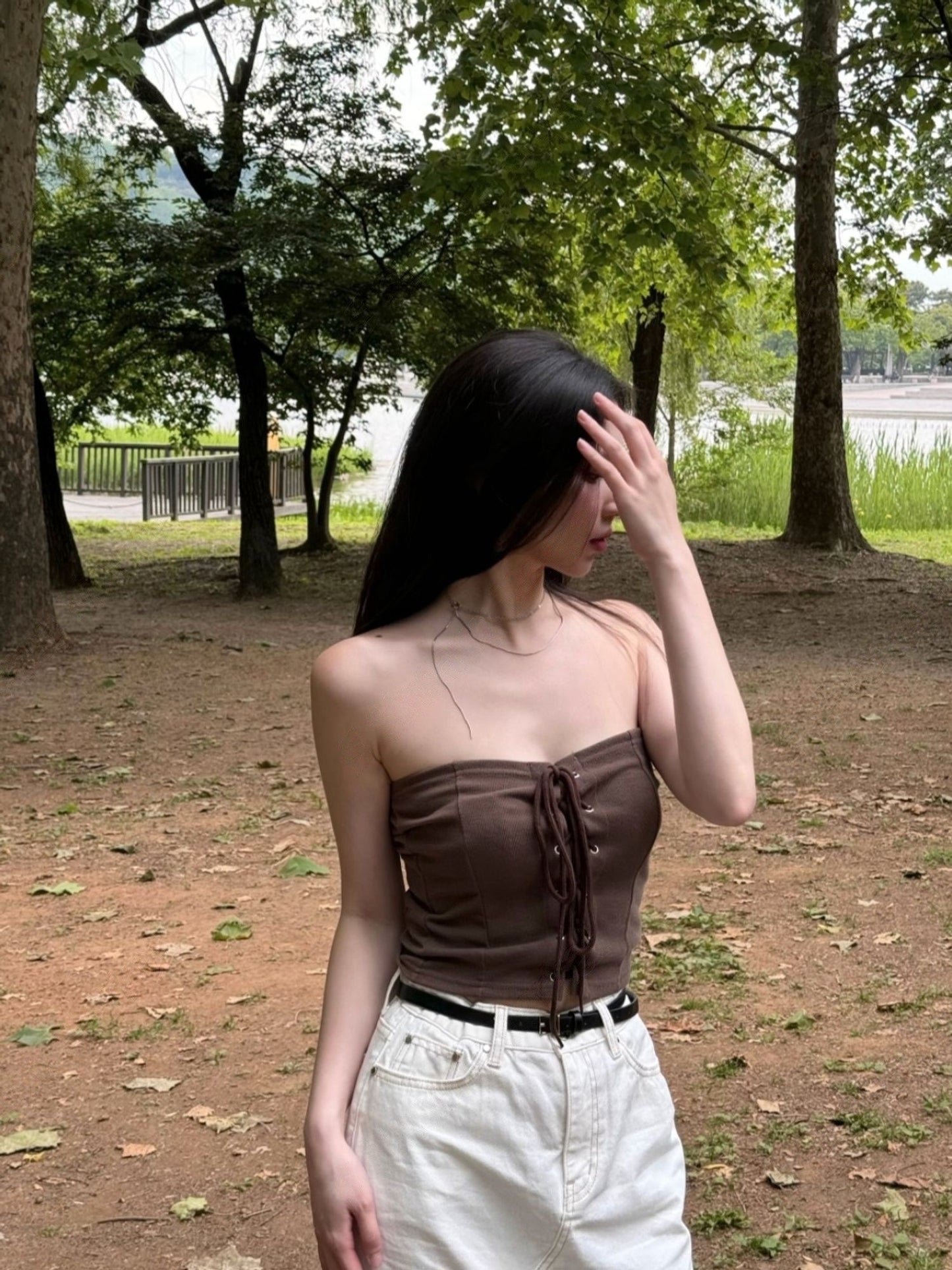 Sexy🫧交叉綁帶tube top set