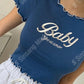 Ruffles baby crop tee