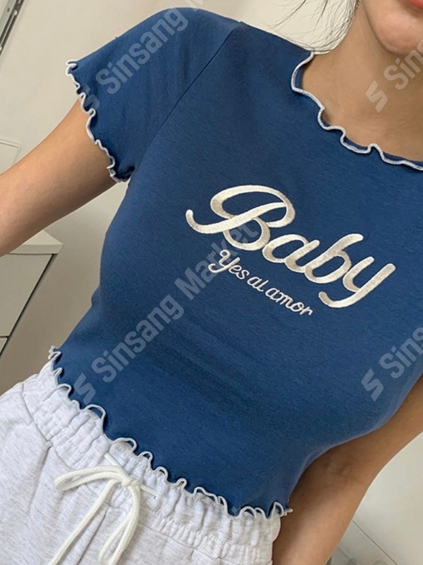 Ruffles baby crop tee