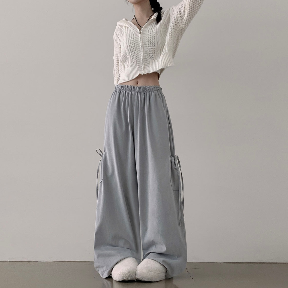 【甜美百搭💫】Cargo cotton wide pants