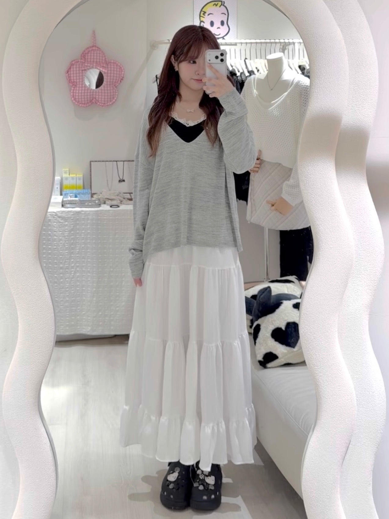 四季OK👧🏻混色V領針織上衣