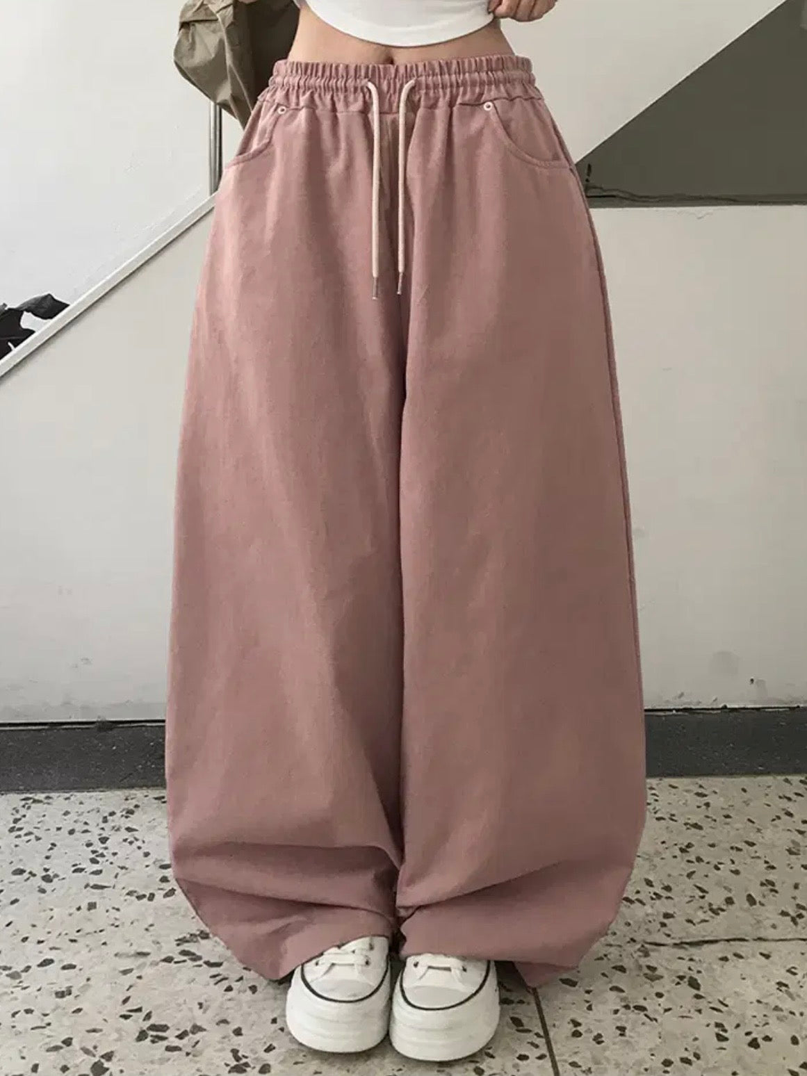 型格十字架鉚釘闊腳褲