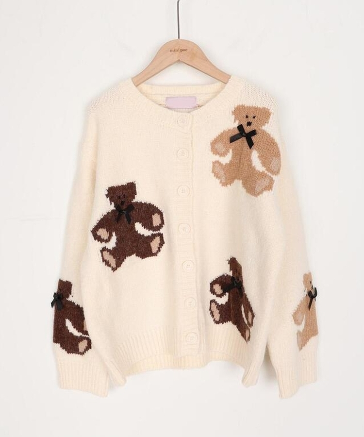 Teddy bear&Ribbon Cardigan