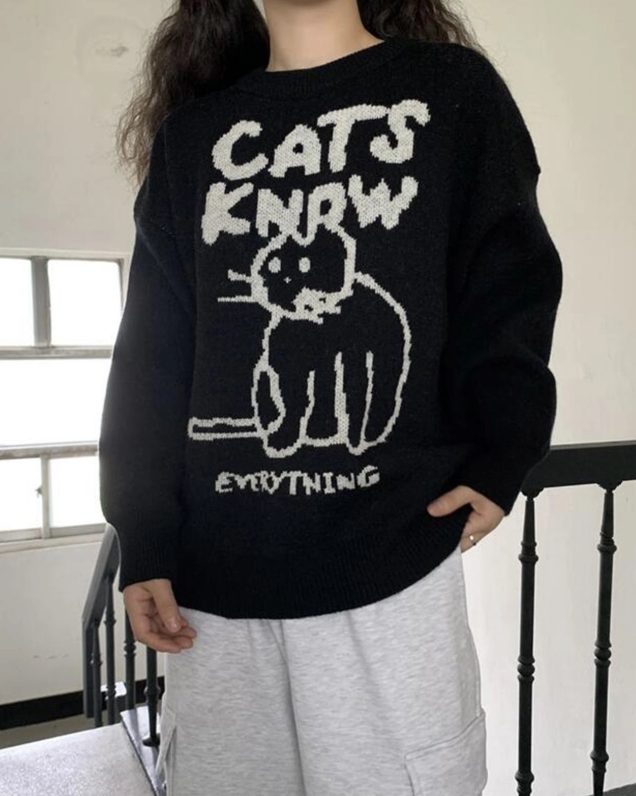 Cats know everything knit