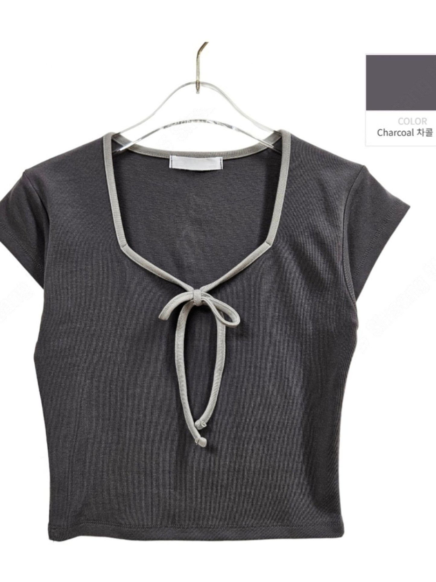 Ribbon basic crop tee