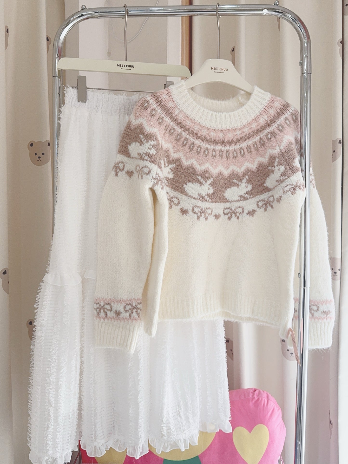 冬日感滿滿❄️兔兔蝴蝶結上衣