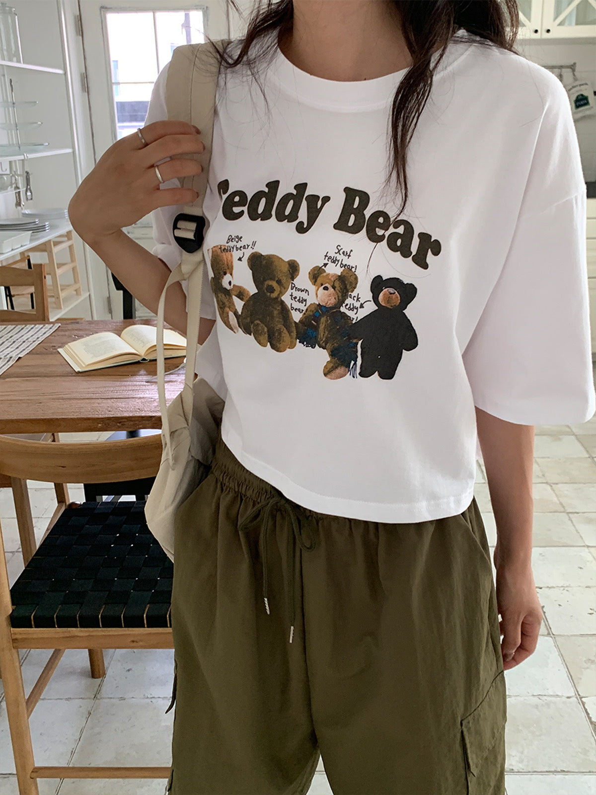 Teddy bear crop tee