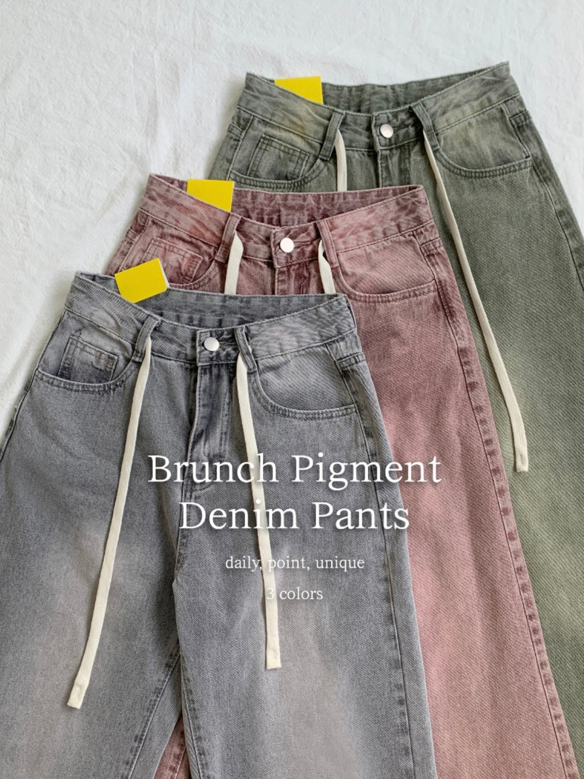 Pigment colour denim pants