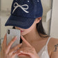 Ribbon denim stitch ballcap