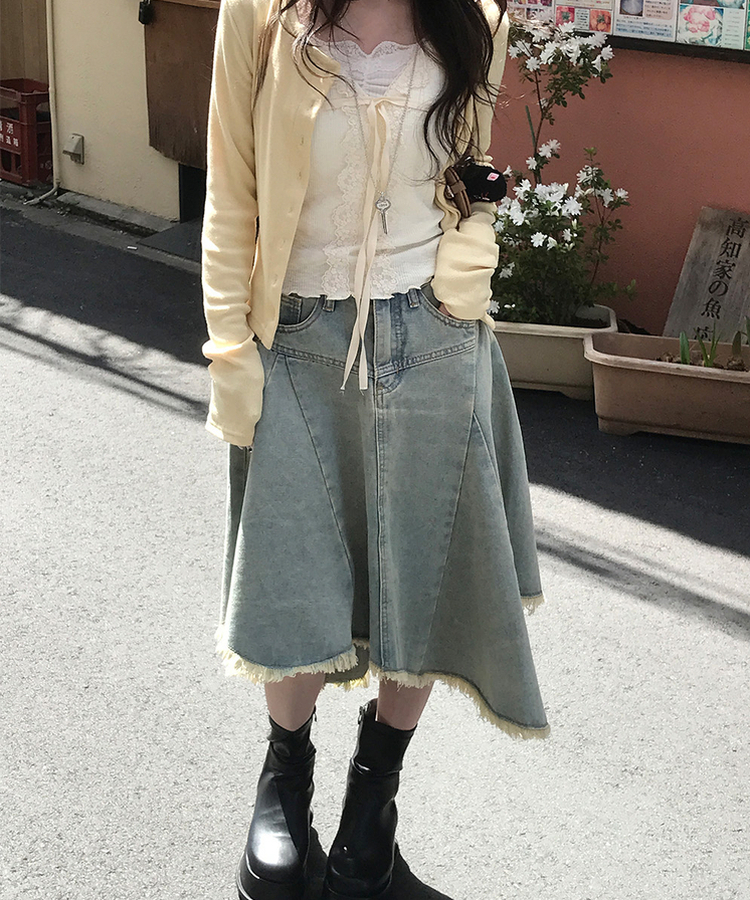 韓系特別款❤︎︎~不規則牛仔裙