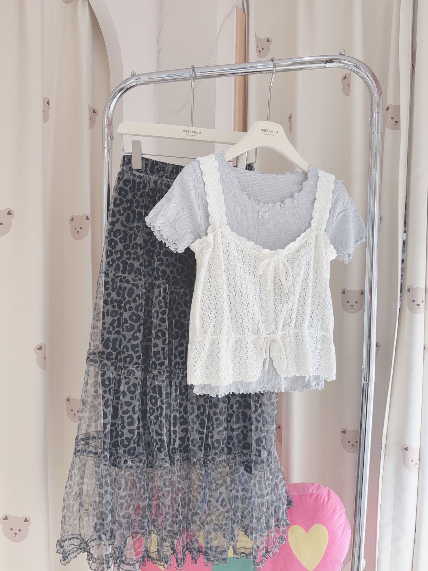 超獨特！豹紋莎莎蛋糕長裙