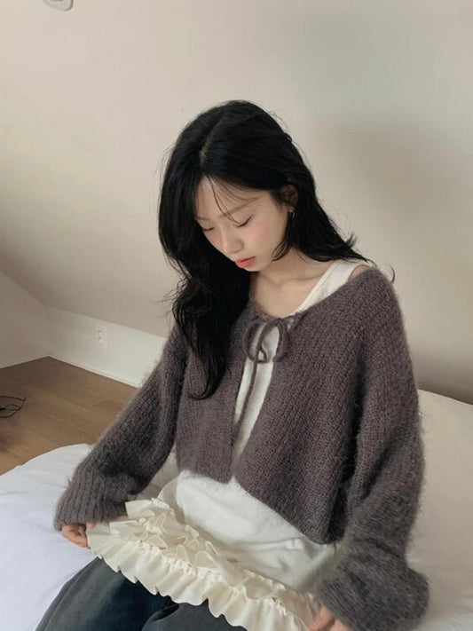 Fluffly ribbon cardigan