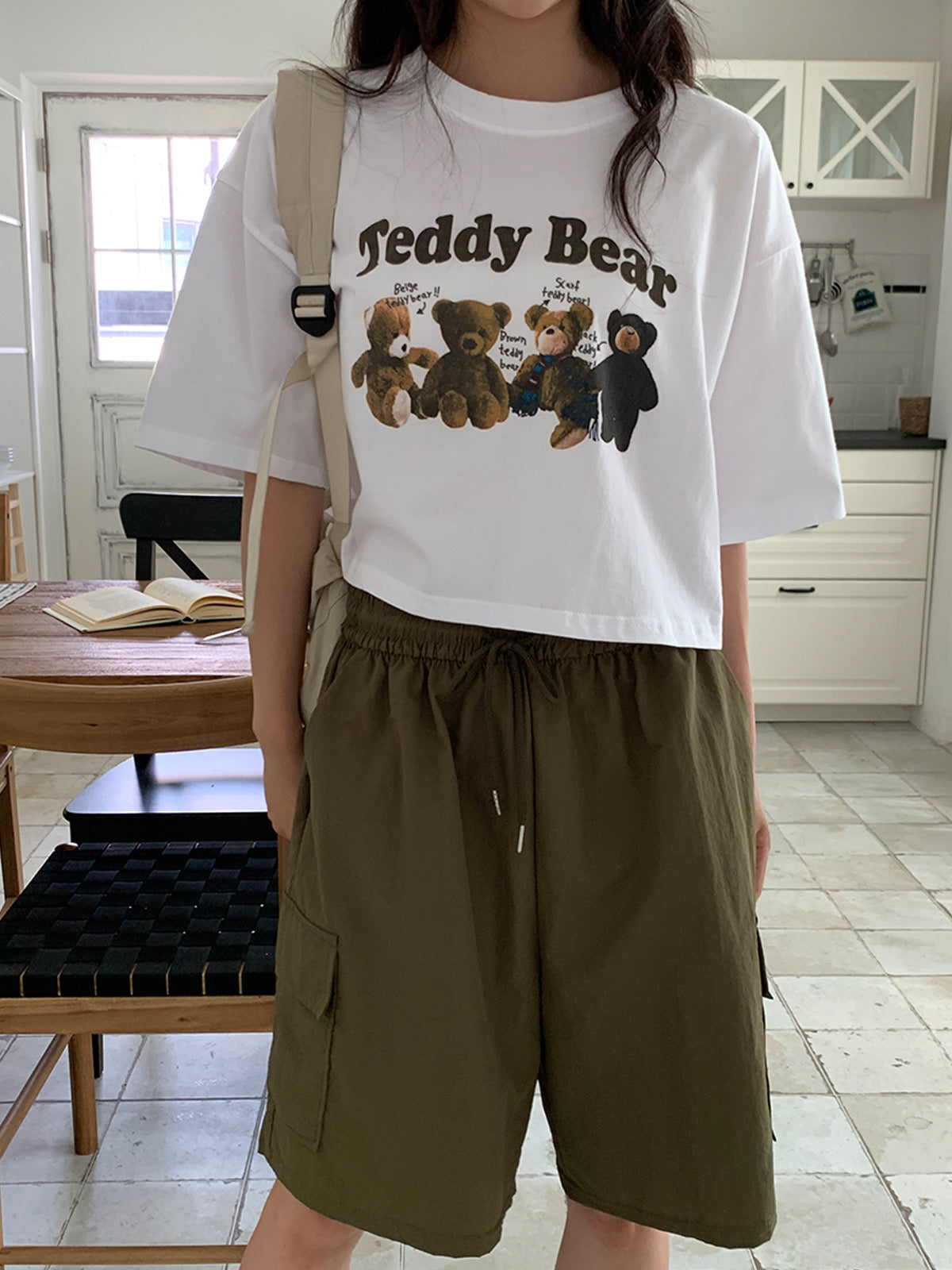 Teddy bear crop tee