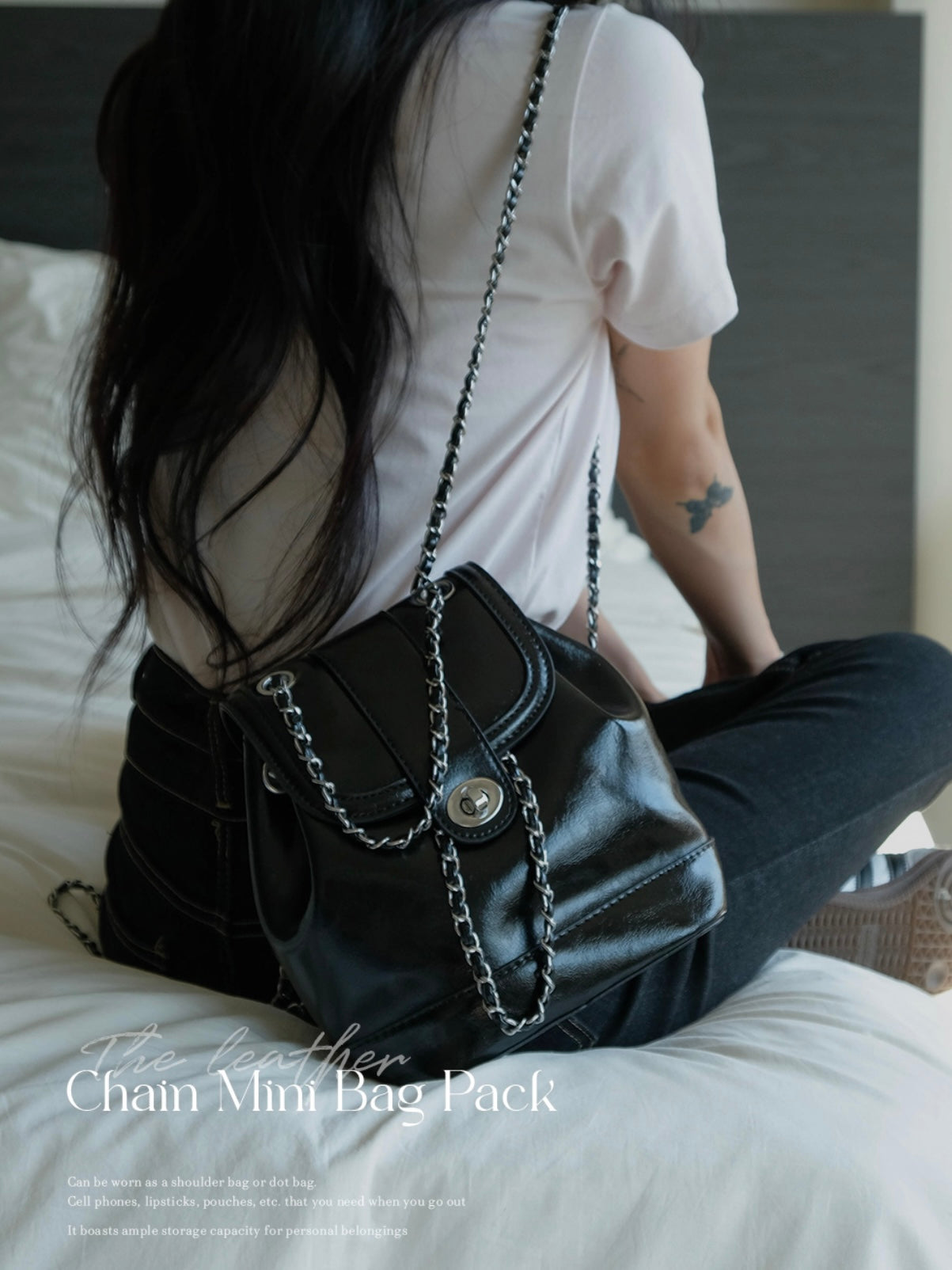 Chain mini backpack