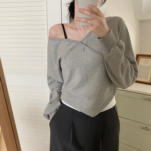 3ways off-shoulder sweatshirt