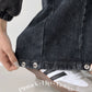 Folding wide denim pants