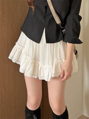 荷葉邊喇叭迷你裙