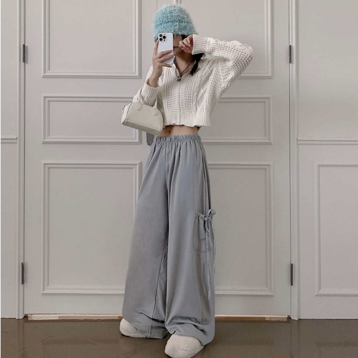 【甜美百搭💫】Cargo cotton wide pants