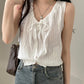 Frill shirring sleeveless