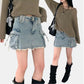 Retro ribbon cargo mini skirt