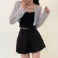 Crop knit bolero cardigan