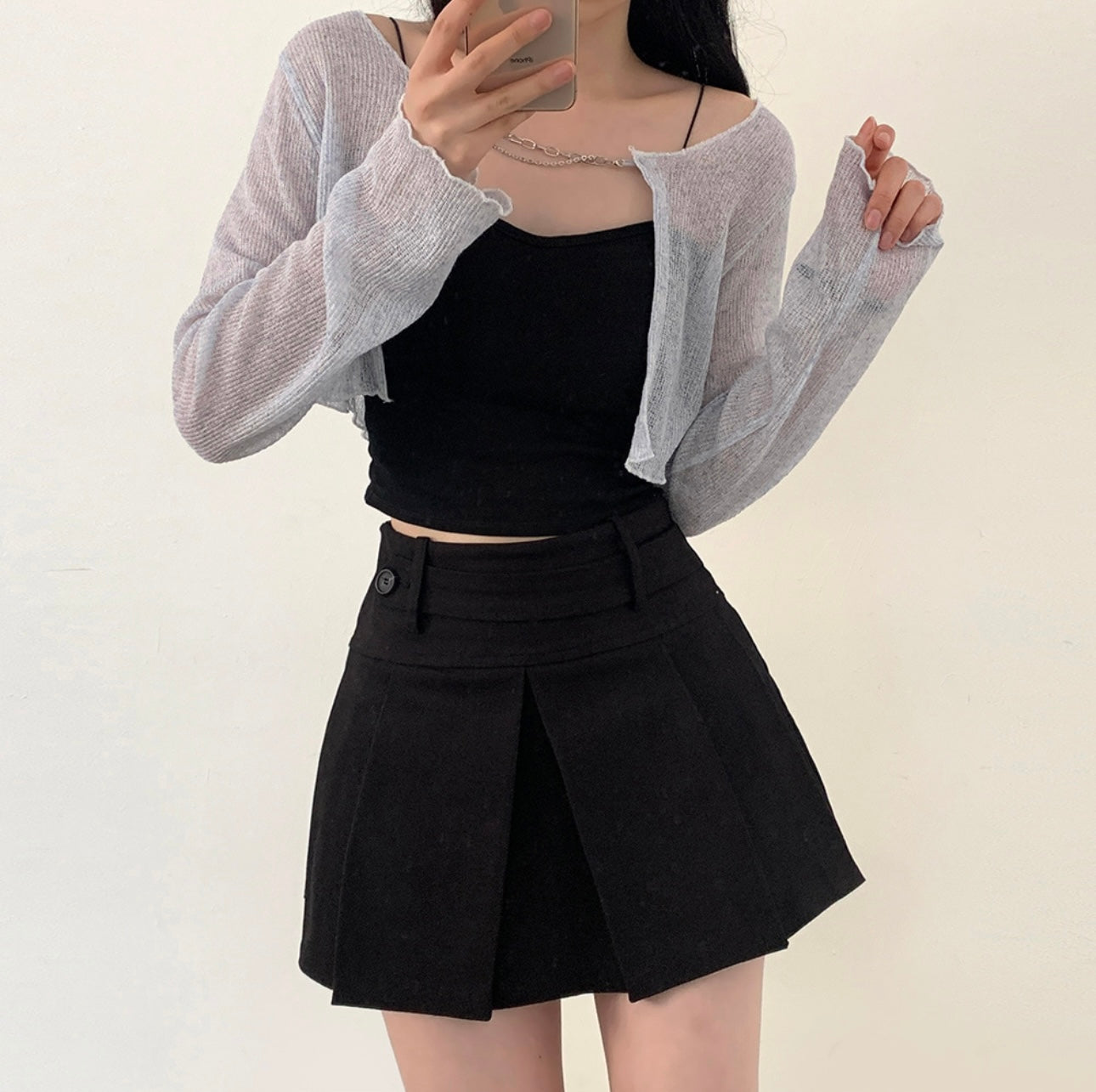 Crop knit bolero cardigan