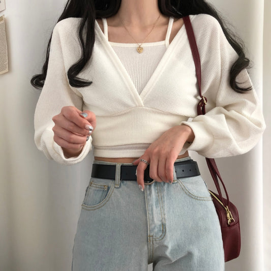 熱銷300+♡後綁帶泡泡袖SET