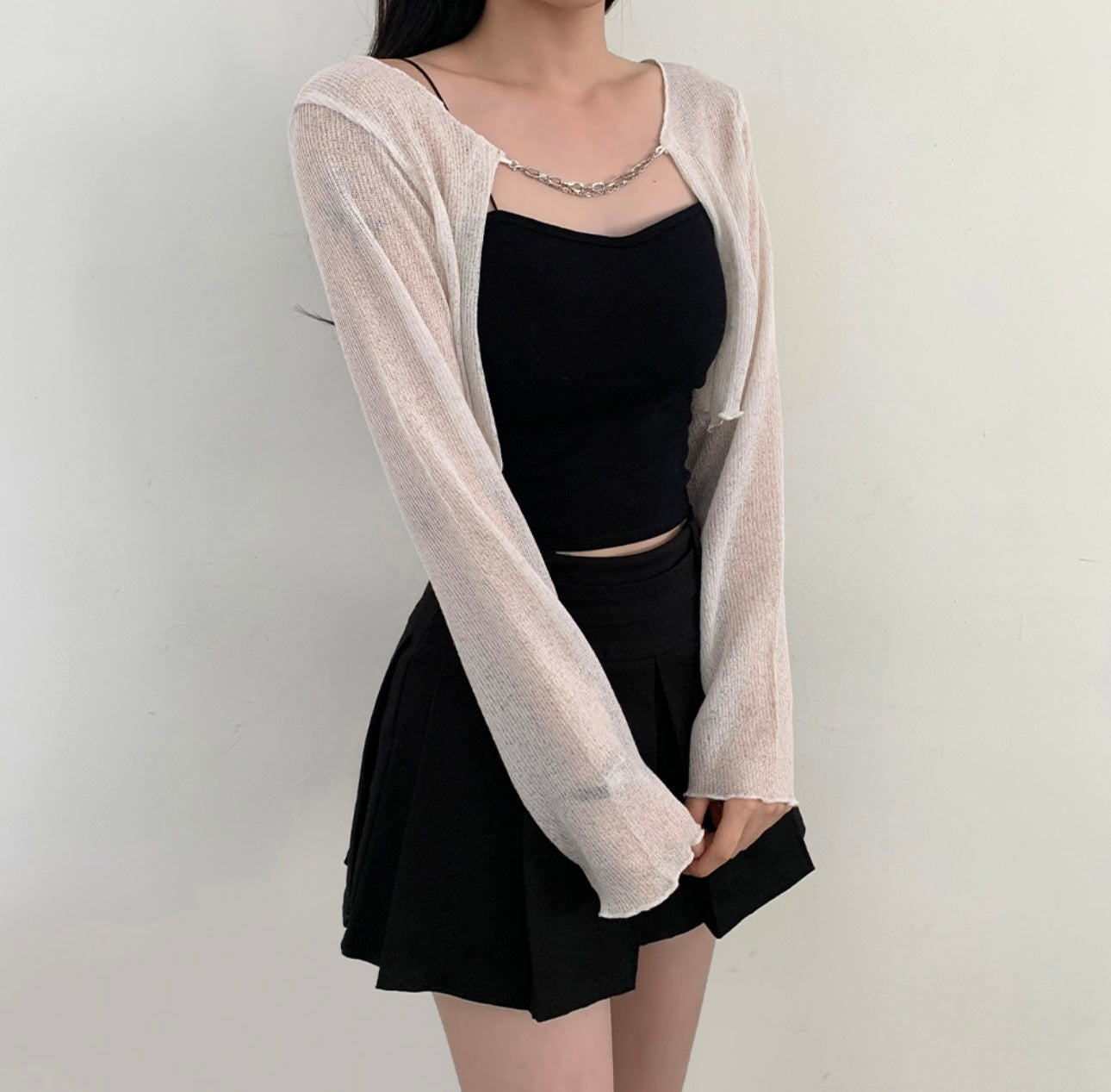 Crop knit bolero cardigan