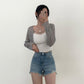 Crop knit bolero cardigan