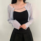 Crop knit bolero cardigan